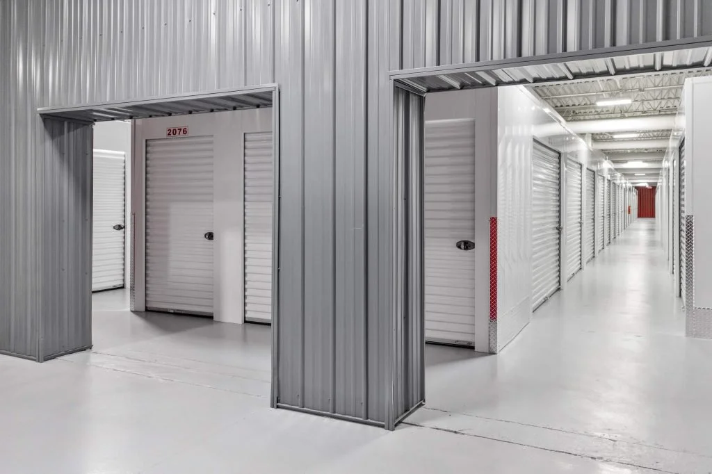 Aerial view of prefabricated steel building facility